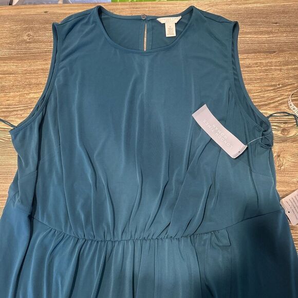 London Times Women’s Sleeveless Layered Teal Dress. Size 3XL. Maxi. NWT. J - Picture 1 of 8